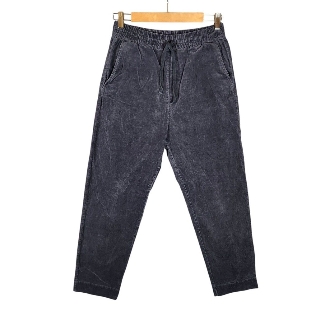 COS Pants Women's 36 6 Steel Corduroy Pull-on Drawstring Tapered Ankle Pockets